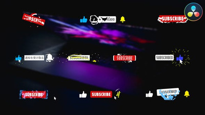 时尚订阅按钮达芬奇视频素材 (mov)