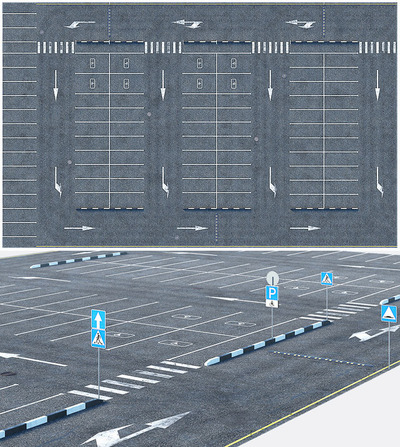 户外停车场3D模型（OBJ,MAX）