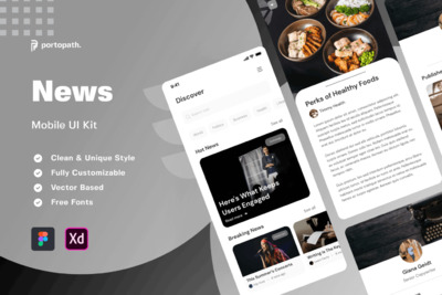 新闻资讯 App UI Kit (FIG,XD)