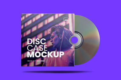 DVD磁盘唱片品牌包装设计样机模板 (PSD)