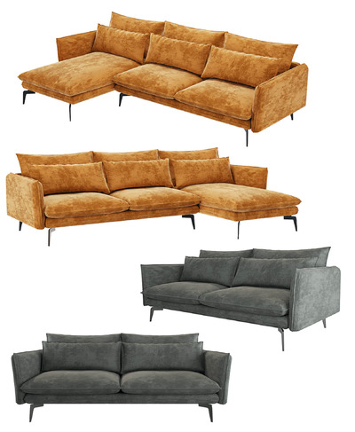 ZZOK Milosh tendence系列金属底座布艺软垫沙发3D模型（OBJ,FBX,MAX）