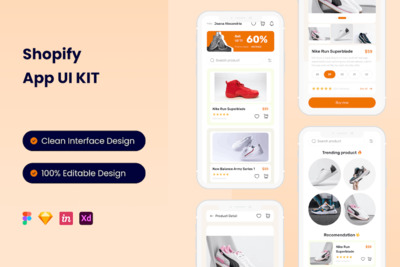 Shopify 电商 App UI Kit (FIG,SKETCH,XD)