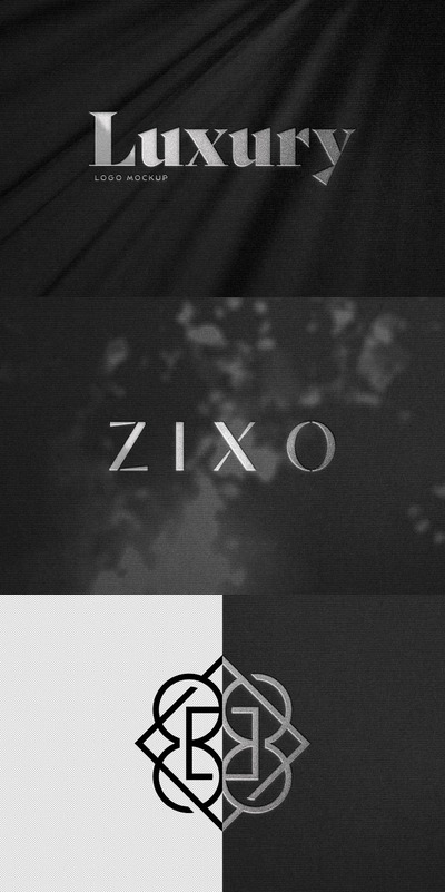 银箔标志Logo品牌样机 (PSD)