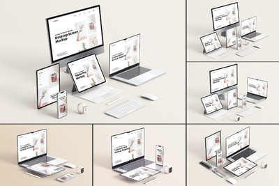 多设备响应式网站UI展示样机 (PSD)