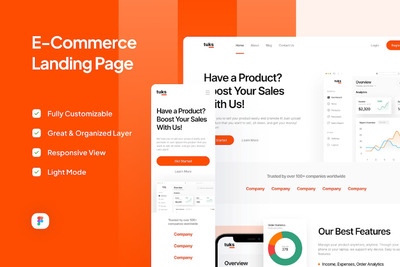 响应式电商着陆页网页UI模版