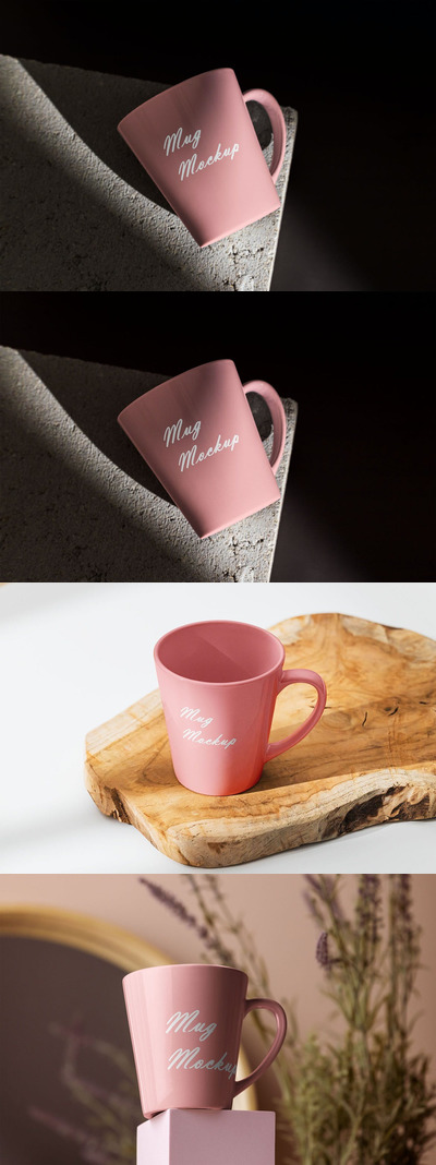马克杯Logo设计展示样机模板 (PSD)