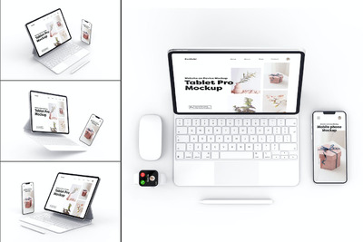 Ipad Pro与 Iphone 13 Pro苹果设备样机 (PSD)