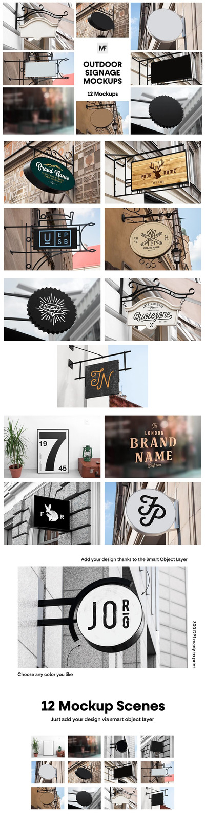 户外标牌广告招牌设计样机 (psd)