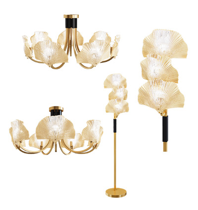 Odeon Light Ventaglio系列奢华吊灯和落地灯3D模型（OBJ,FBX,MAX）