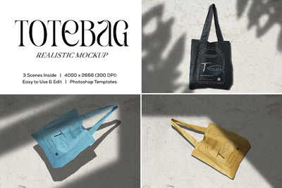 帆布手提袋设计样机模板 (PSD)