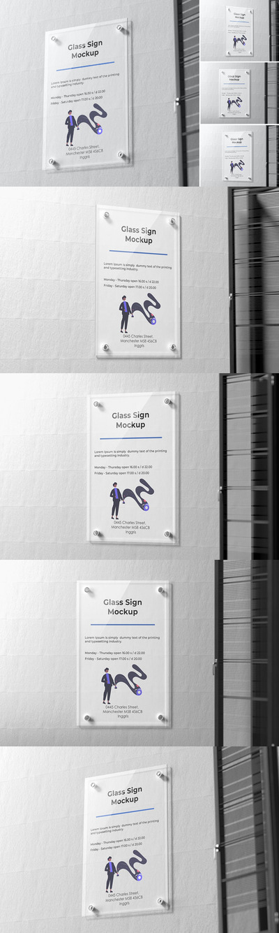 玻璃亚克力板公司标志Logo样机 (PSD,PDF)