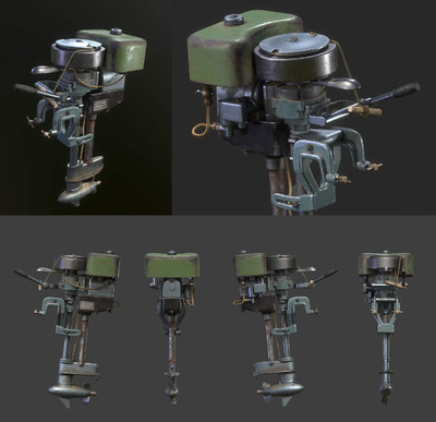 船用发动机3D模型（OBJ,FBX,MAX）