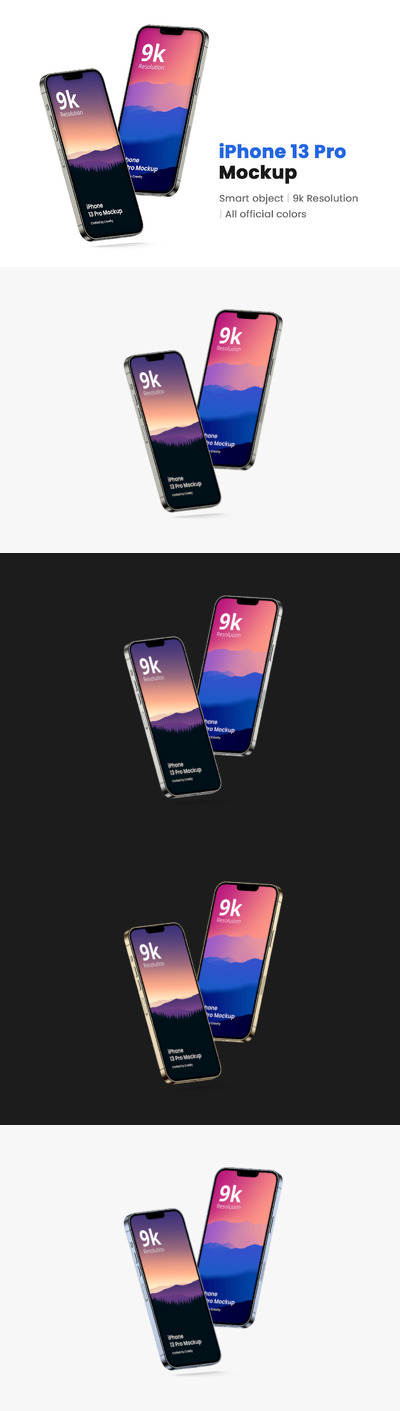 炒高分辨率iPhone 13 Pro苹果手机样机 (PSD)