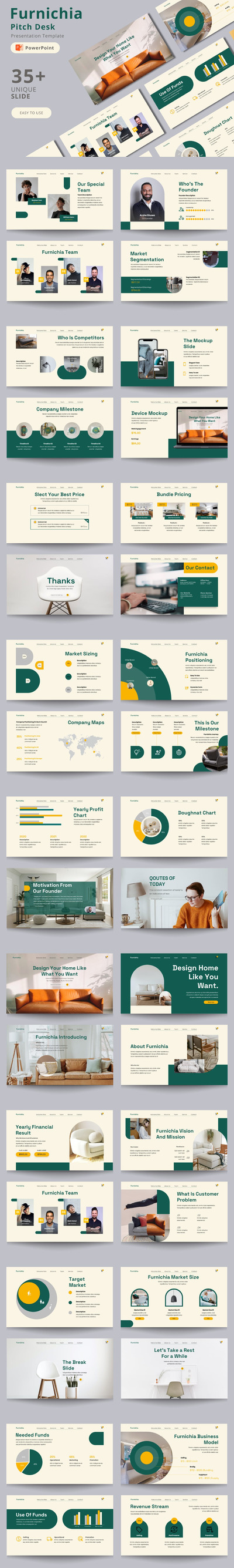 家具设计展示与介绍PPT模版 (PPTX)