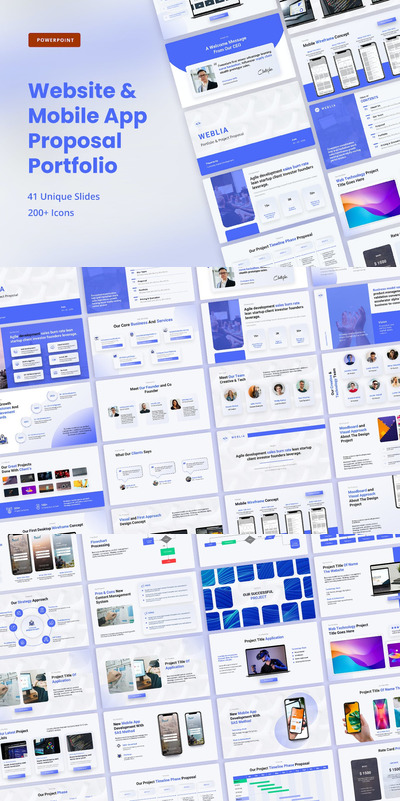 网站和应用组合提案PPT模版 (PPTX)