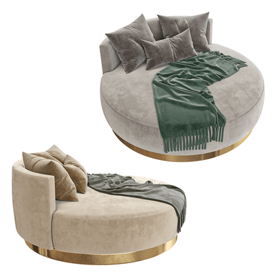 Laskasas Scarlet圆形单人布艺沙发3D模型（OBJ,FBX,MAX）
