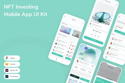 NFT 平台App UI Kit (FIG,PSD,SKETCH,XD)