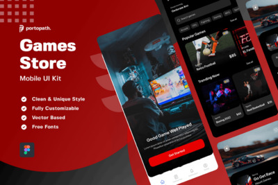 游戏商店应用App UI Kit (FIG)