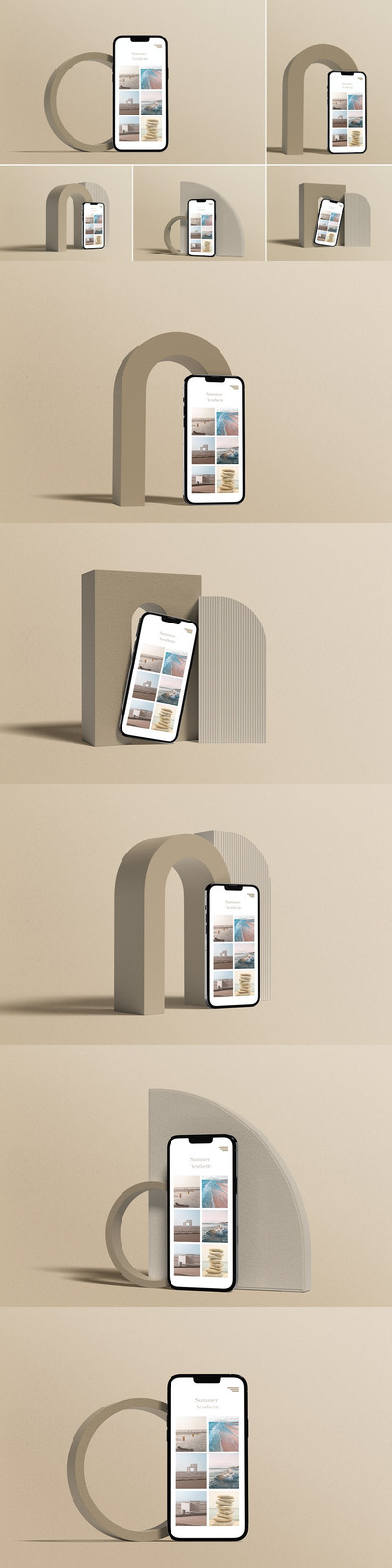 积木元素iPhone 13 pro max屏幕展示样机模板 (PSD,1.15GB)
