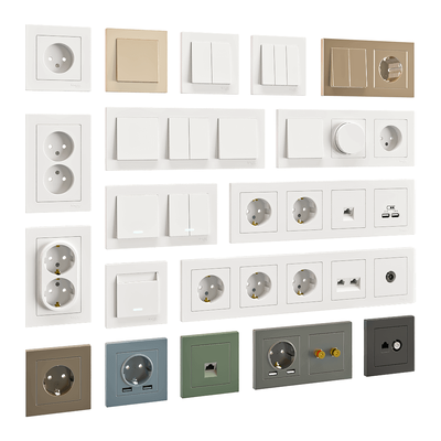 Schneider施耐德Atlas Design系列开关板和插座3D模型（OBJ,FBX,MAX）