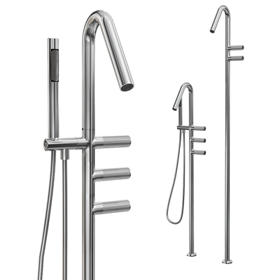 意大利Rubinetterie treemme RWIT 6082-4 IS 01全套不锈钢浴室淋浴花洒 淋浴龙头3D模型（OBJ,FBX,MAX）