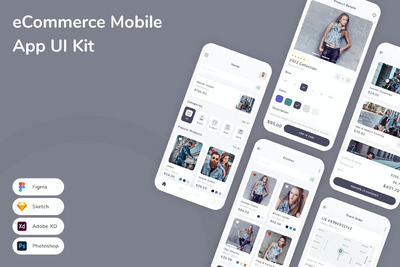 电子商务 App UI Kit (FIG,PSD,SKETCH,XD)