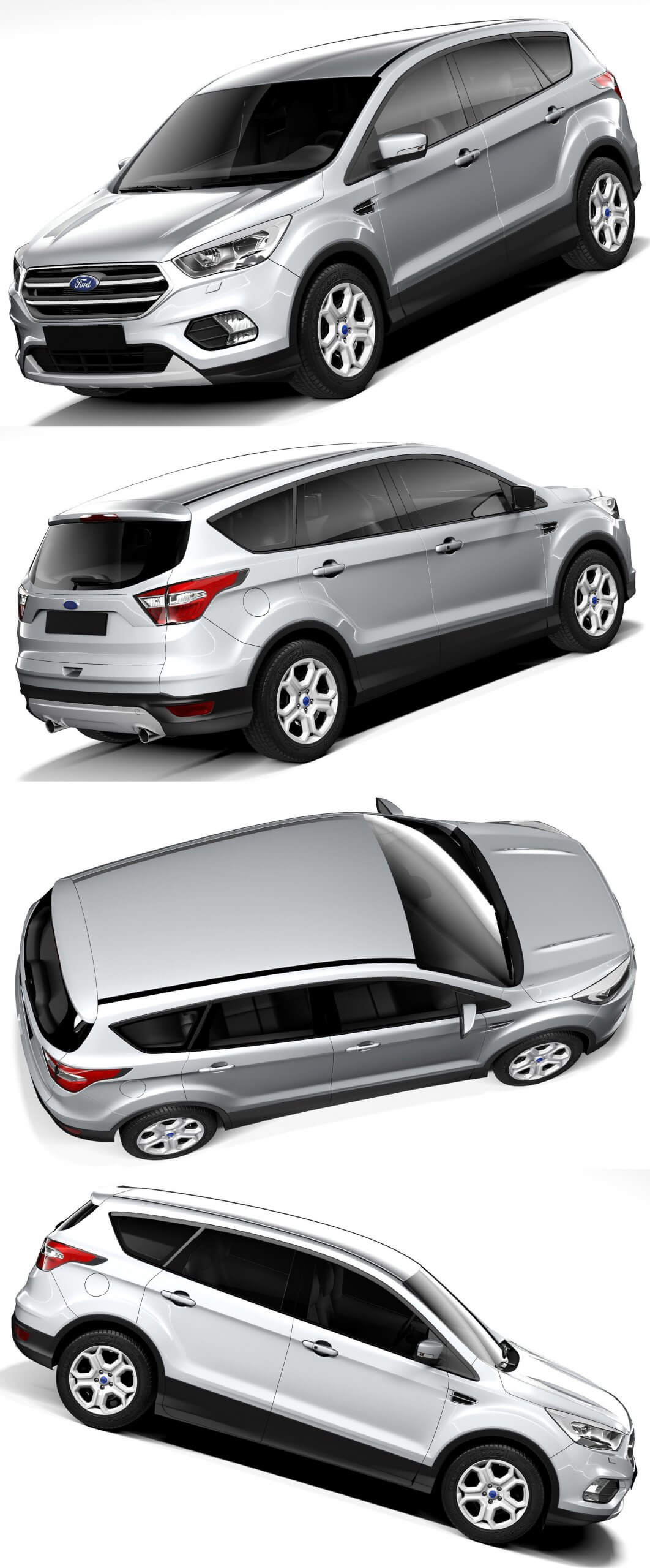 2018款福特Ford Kuga SUV汽车3D模型（OBJ,FBX,MAX,C4D,LWO）