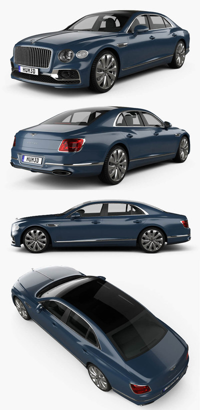 2020款宾利Bentley Flying Spur汽车3D模型（OBJ,FBX,MAX,C4D,LWO）