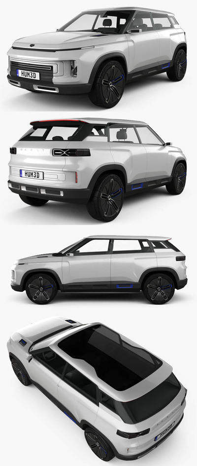 2022款吉利Geely Icon concept SUV汽车3D模型（OBJ,FBX,MAX）
