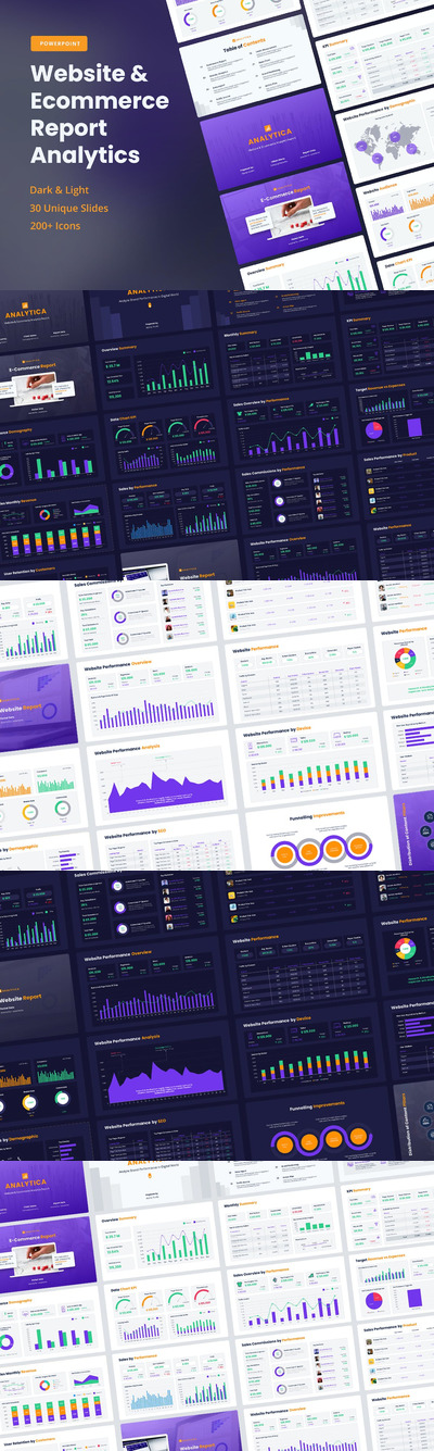 电商工作数据汇报PPT模版 (PPTX)