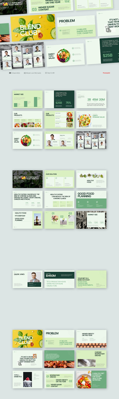 健康食品商业分析PPT模版 (PPTX)