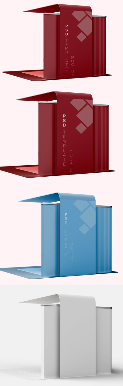 展览台品牌广告设计样机 (PSD)