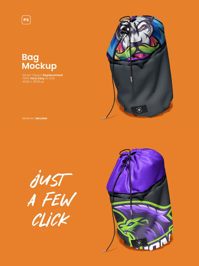 拉绳背包设计样机 (PSD)