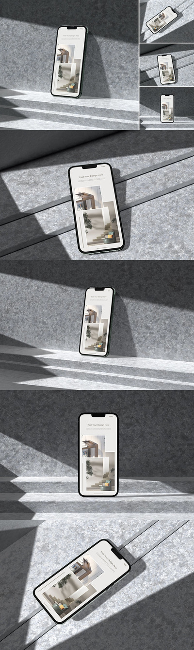 大理石背景iPhone 13 Pro Max苹果手机样机 (PSD,PDF)