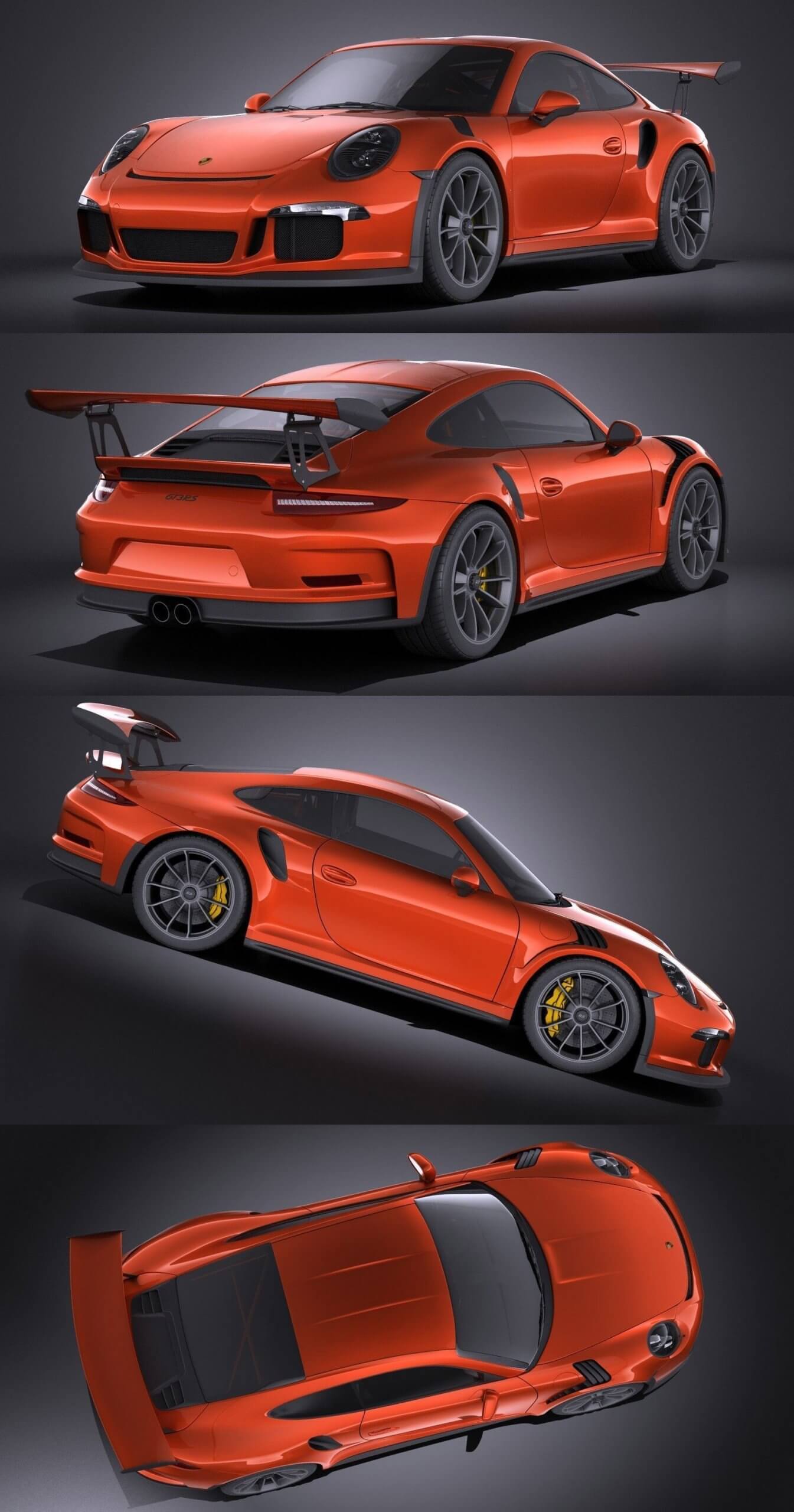 2016款保时捷Porsche 911 GT3RS跑车3D模型（OBJ,FBX,MAX,C4D,LWO）