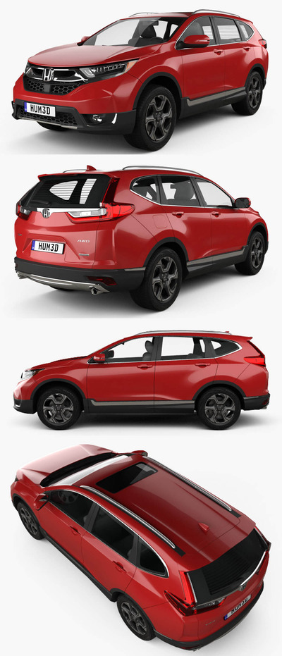 2020款Honda本田CR-V Touring SUV汽车3D模型（OBJ,FBX,MAX,C4D,LWO）