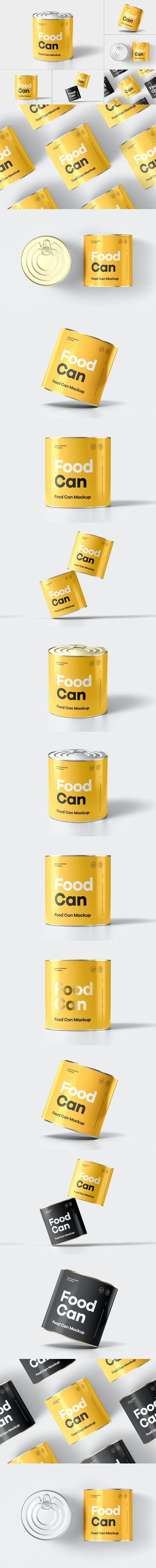 食品金属罐头包装设计样机 (PSD,1.74GB)