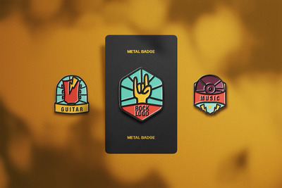 搪瓷别针徽章样机 (PSD)