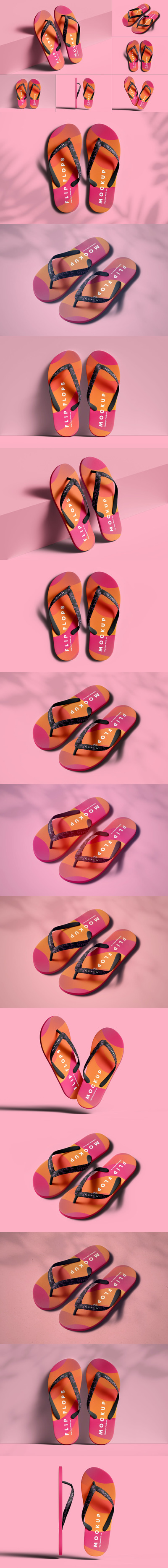 人字拖拖鞋设计样机模板 (PSD,1.15GB)