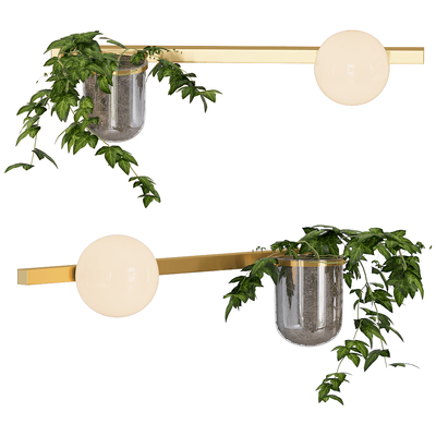 Odeon Light带绿植盆景的壁灯3D模型（OBJ,FBX,MAX）