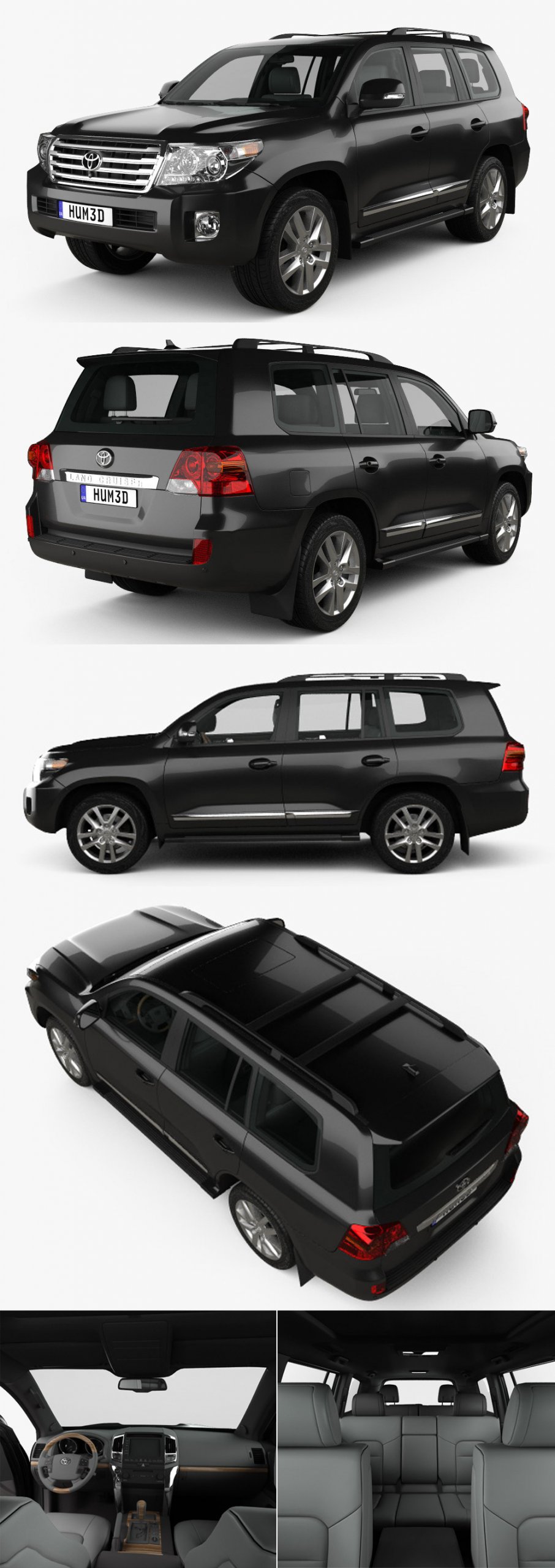 带内饰的Toyota丰田Land Cruiser J200越野车3D模型（OBJ,FBX,MAX,C4D,LWO）