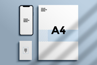 固定iPhone/纸张/名片品牌设计样机 (PSD)