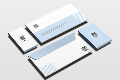 企业文具信封和名片样机 (PSD)