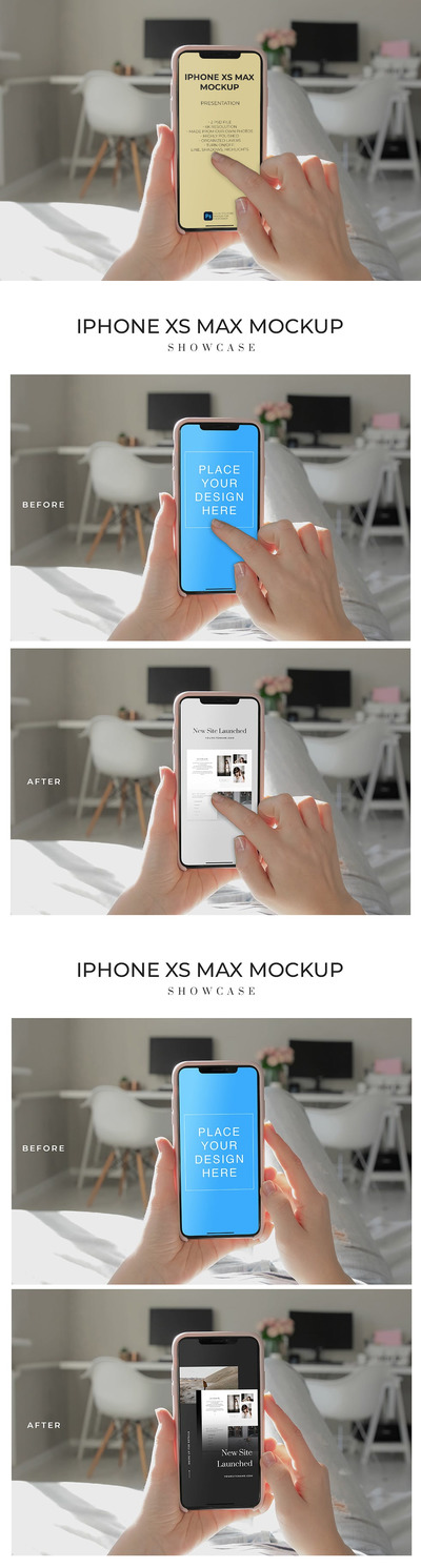 操作场景iPhone Xs Max手机样机 (PDF,PSD)