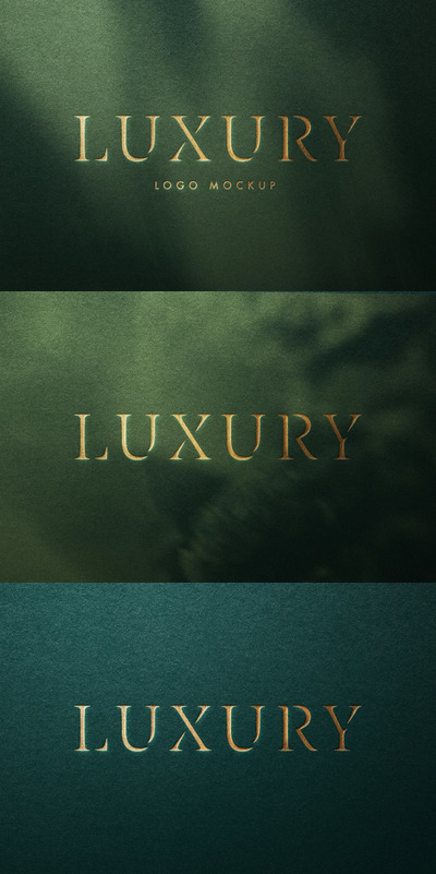豪华凹凸标志Logo样机 (PSD)