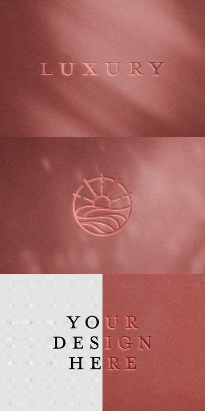 皮革压纹标志Logo样机 (PSD)