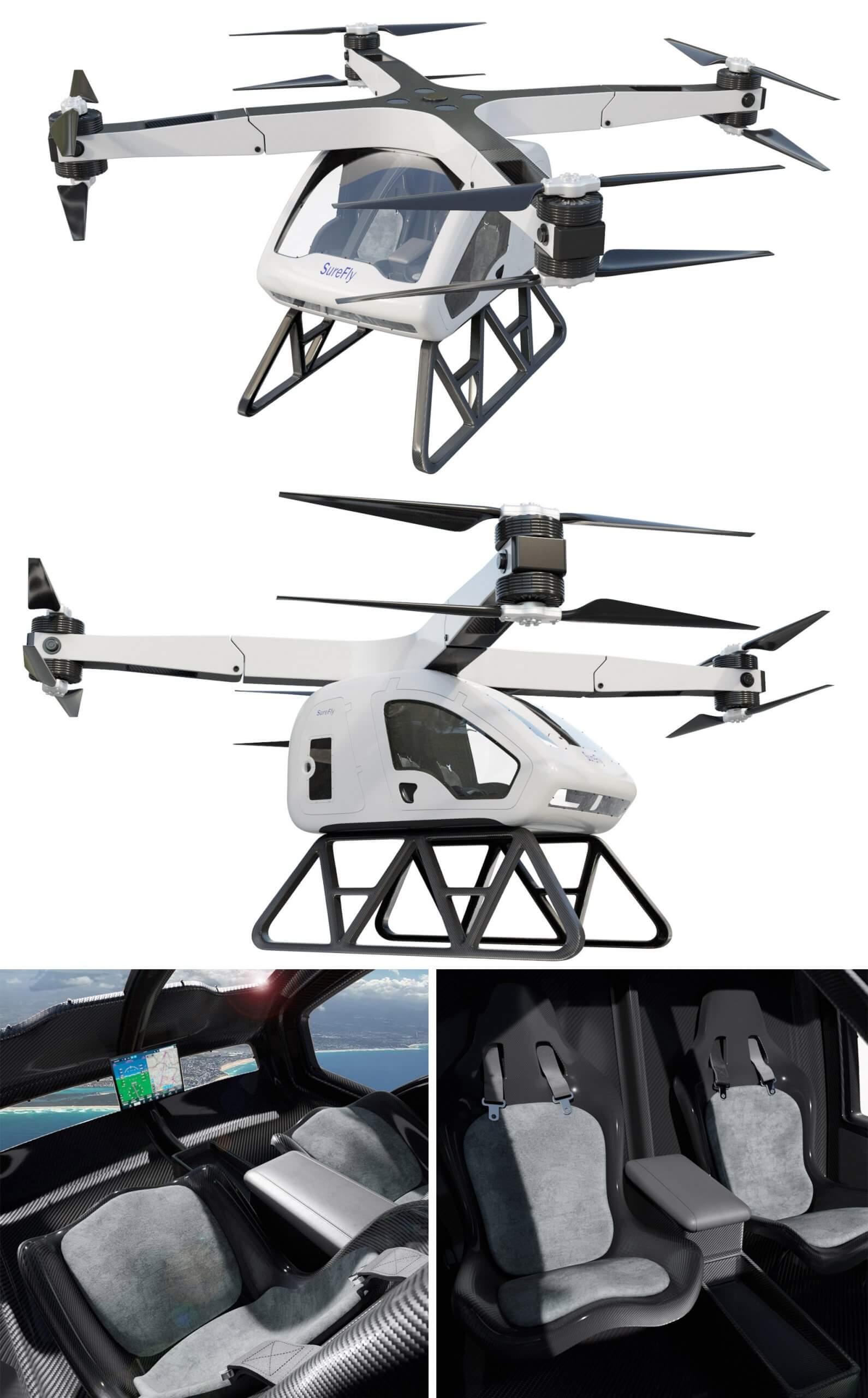 Workhorse Surefly飞行汽车 空中的士3D模型（OBJ,FBX,MAX）