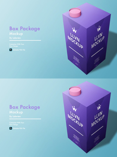 产品盒子包装设计样机 (PSD)