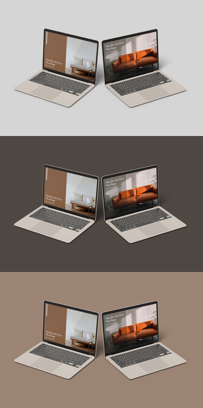 苹果MacBook笔记本电脑设备样机 (PSD)