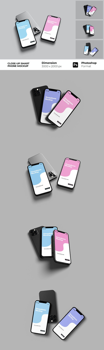 特写iPhone智能手机样机模板 (PSD)